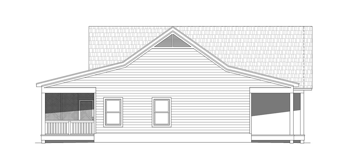 Country, Farmhouse, Ranch, Traditional Plan with 1519 Sq. Ft., 2 Bedrooms, 2 Bathrooms, 3 Car Garage Picture 3