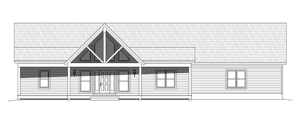 Country, Farmhouse, Ranch, Traditional Plan with 1519 Sq. Ft., 2 Bedrooms, 2 Bathrooms, 3 Car Garage Picture 4