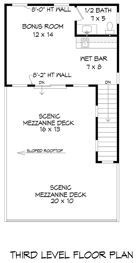Coastal, Contemporary, Modern House Plan 81759 with 2 Beds, 5 Baths Third Level Plan
