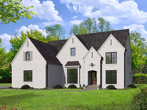 Contemporary, European, French Country, Traditional House Plan 81769 with 5 Beds, 5 Baths, 3 Car Garage Elevation