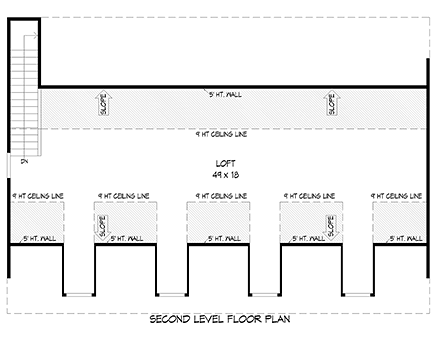 Bungalow, Cape Cod, Country, Craftsman, Farmhouse, Ranch, Saltbox 4 Car Garage Plan 81772 Second Level Plan