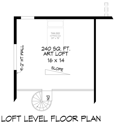 Contemporary, Modern House Plan 81777 with 2 Beds, 3 Baths, 2 Car Garage Second Level Plan
