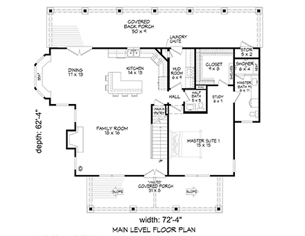 Contemporary, Cottage, Country, Farmhouse, New American, Ranch, Traditional House Plan 81785 with 3 Beds, 4 Baths First Level Plan
