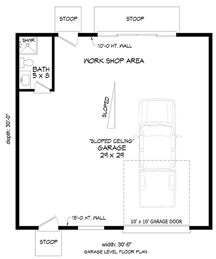 Contemporary, Modern 2 Car Garage Plan 81787 First Level Plan