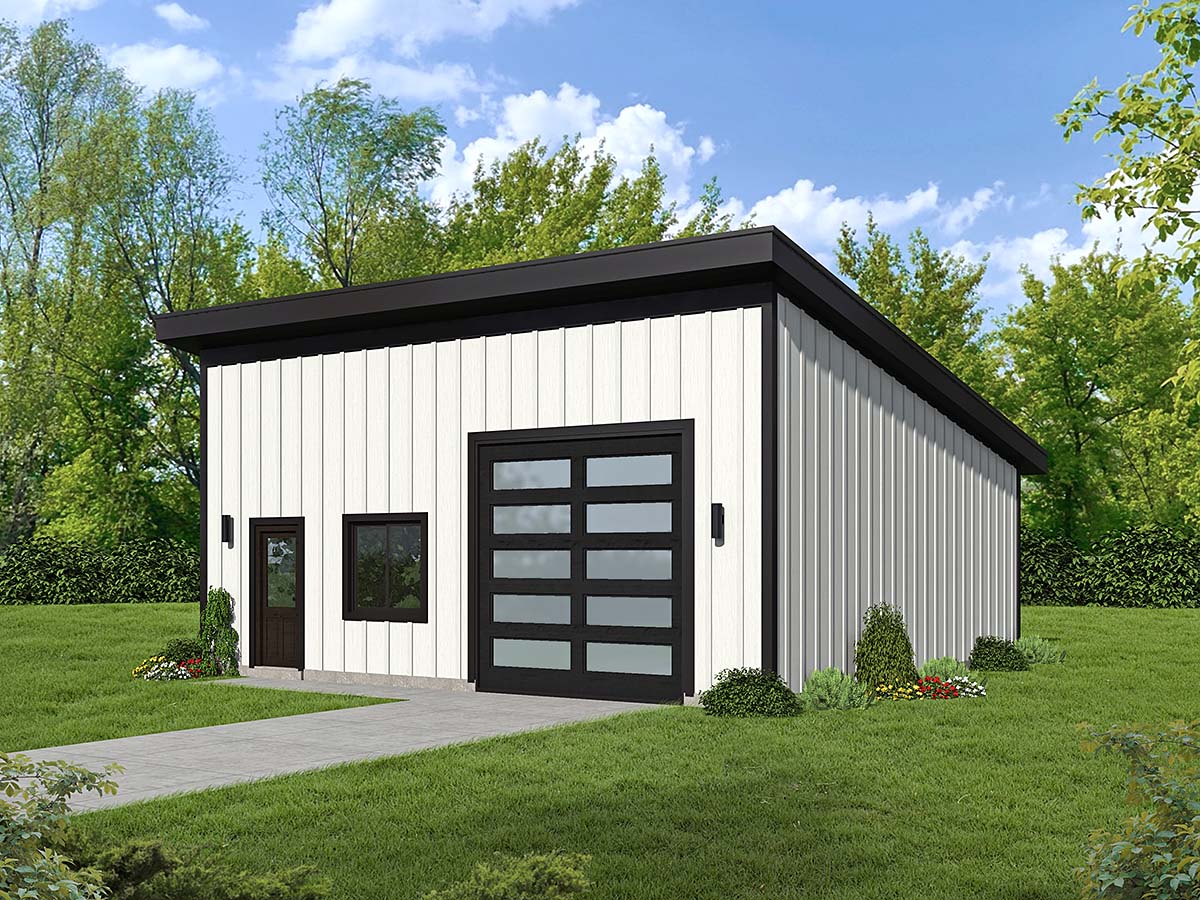 Garage Plan 81787 - 2 Car Garage Modern Style