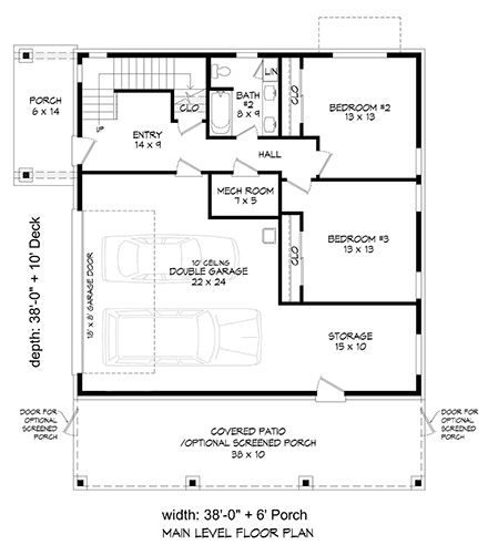 Coastal, Contemporary, Cottage, Modern House Plan 81799 with 3 Beds, 3 Baths, 2 Car Garage First Level Plan
