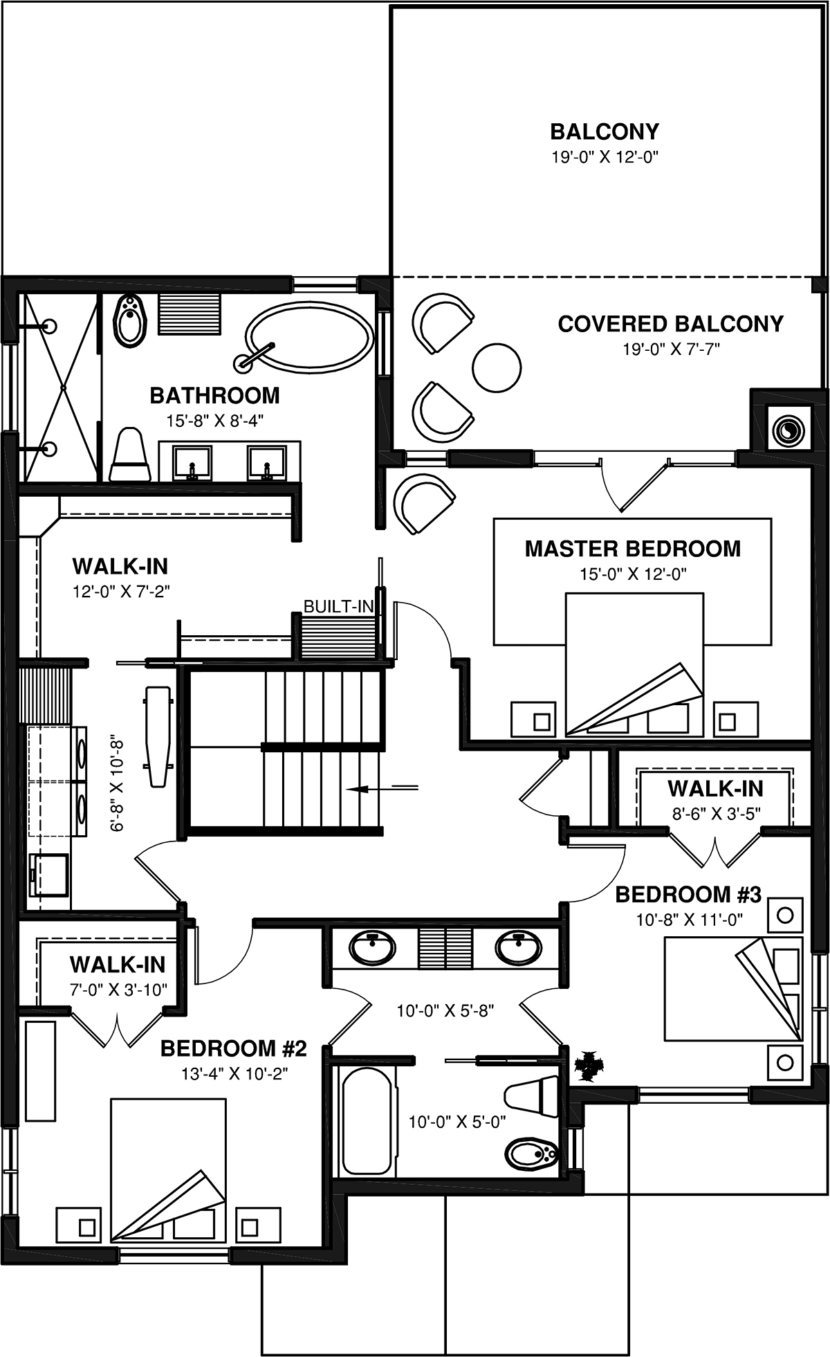 Contemporary, Farmhouse, Tudor House Plan 81802 with 5 Beds, 4 Baths, 2 Car Garage Level Two