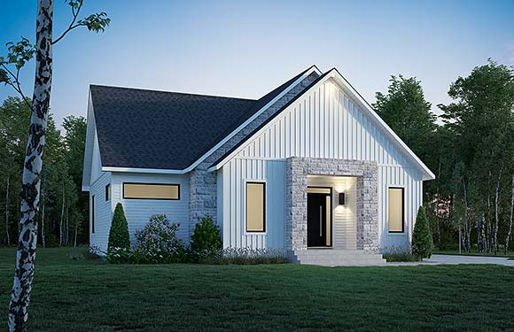 Cabin, Contemporary, Cottage, Country, Ranch House Plan 81805 with 2 Beds, 1 Baths Elevation