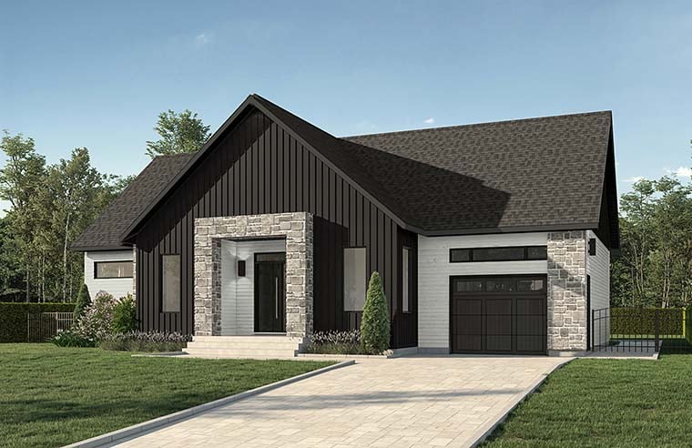 Cabin, Contemporary, Cottage, Modern, Ranch Plan with 1487 Sq. Ft., 2 Bedrooms, 1 Bathrooms, 1 Car Garage Picture 6