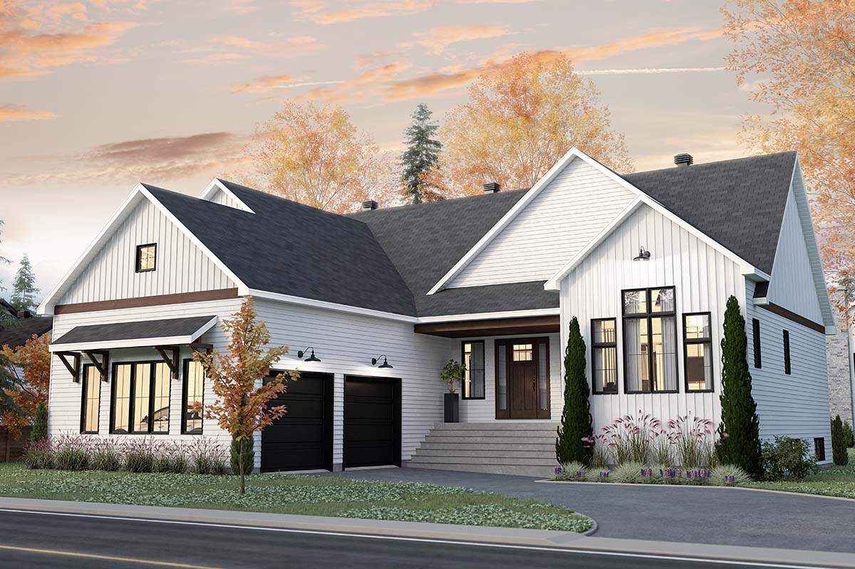 Country, Farmhouse, Ranch Plan with 2324 Sq. Ft., 3 Bedrooms, 2 Bathrooms, 2 Car Garage Picture 2