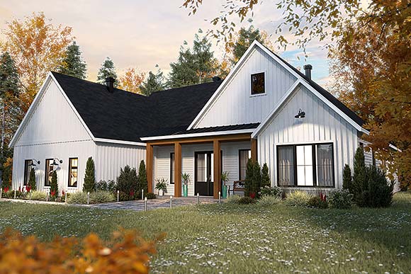 Country, Farmhouse, Ranch House Plan 81813 with 4 Beds, 3 Baths, 2 Car Garage Elevation
