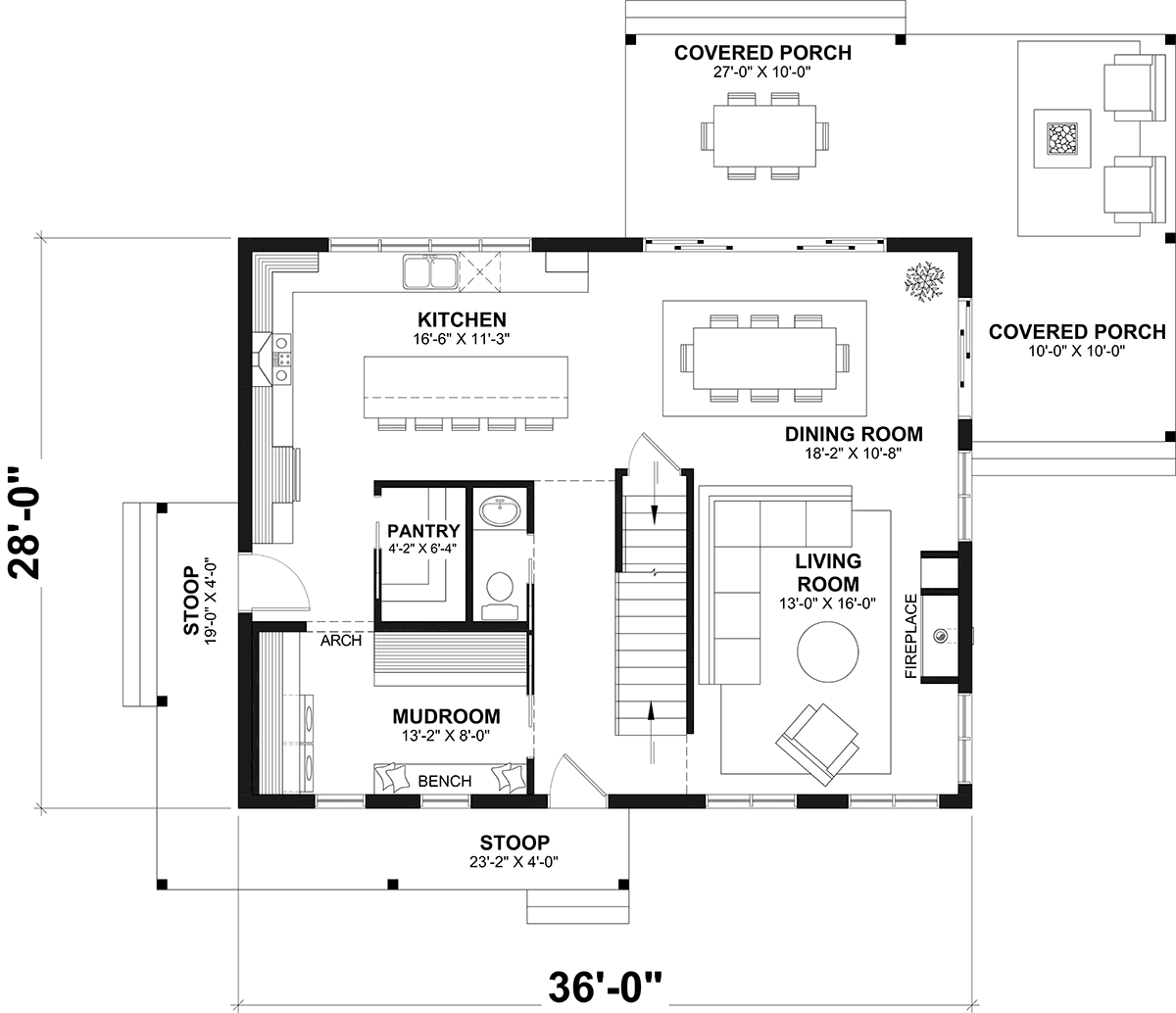 House Plan 81820 - Traditional Style with 2826 Sq Ft, 5 Bed, 2 Ba