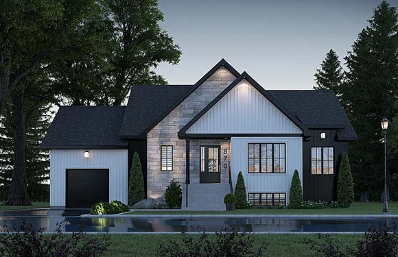 Country, Farmhouse, Ranch House Plan 81821 with 3 Beds, 1 Baths, 1 Car Garage Elevation
