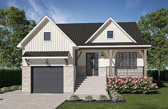 Country, Farmhouse, Ranch House Plan 81826 with 5 Beds, 2 Baths, 1 Car Garage Elevation