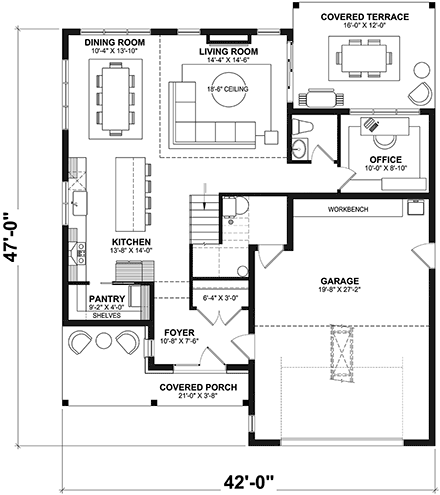 Country, Farmhouse, Traditional House Plan 81827 with 3 Beds, 3 Baths, 2 Car Garage First Level Plan