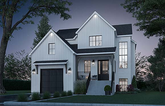 Country, Farmhouse, French Country House Plan 81838 with 4 Beds, 2 Baths, 1 Car Garage Elevation