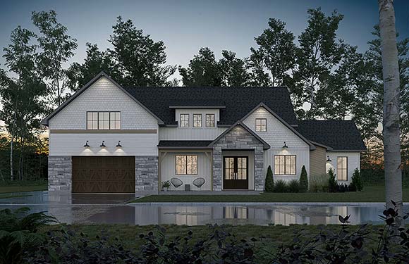 Cape Cod, Country, Craftsman, Farmhouse, French Country House Plan 81839 with 2 Beds, 3 Baths, 1 Car Garage Elevation