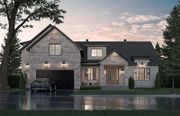 Country, Craftsman, Farmhouse, French Country, Ranch House Plan 81840 with 5 Beds, 4 Baths, 2 Car Garage Elevation