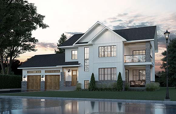Craftsman, New American, Traditional House Plan 81843 with 4 Beds, 4 Baths, 2 Car Garage Elevation