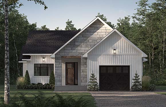 Country, European, French Country, Ranch House Plan 81850 with 4 Beds, 2 Baths, 1 Car Garage Elevation