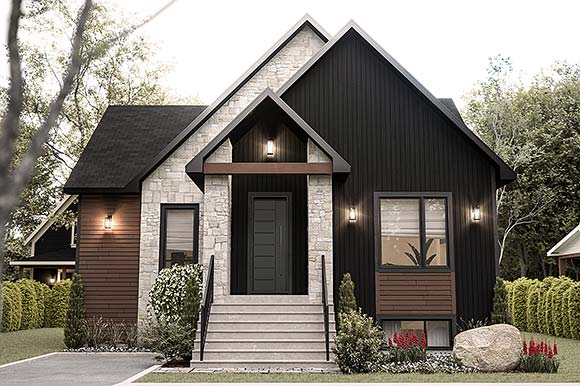 Bungalow, Contemporary, Cottage, Craftsman, Farmhouse House Plan 81857 with 3 Beds, 2 Baths Elevation