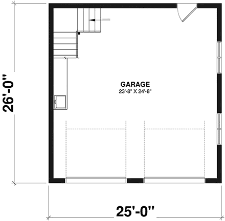 Cabin, Cape Cod, Cottage, Farmhouse, French Country 2 Car Garage Plan 81859 First Level Plan