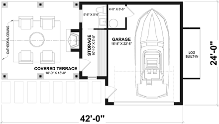 Country, Craftsman, Farmhouse, Traditional 1 Car Garage Plan 81860 First Level Plan