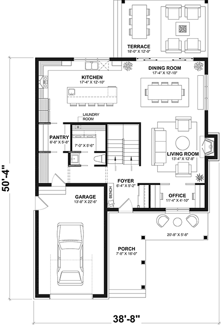 Country, Craftsman, Farmhouse House Plan 81861 with 5 Beds, 4 Baths, 1 Car Garage First Level Plan
