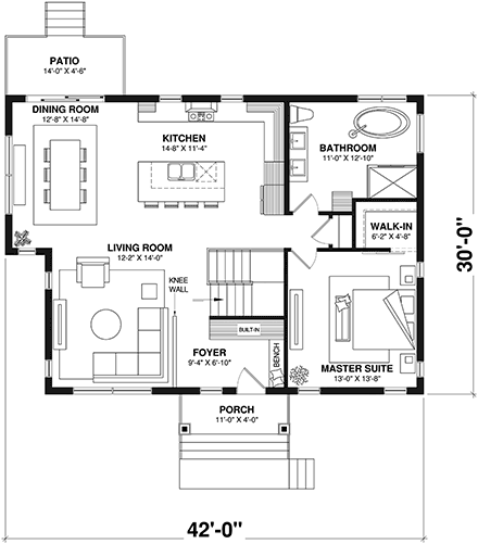 Contemporary, Cottage, Country, Craftsman, Farmhouse House Plan 81864 with 4 Beds, 2 Baths First Level Plan