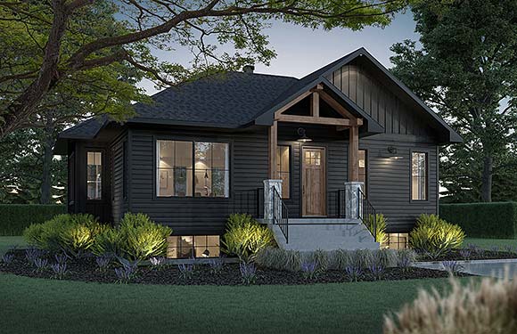 Contemporary, Cottage, Country, Craftsman, Farmhouse House Plan 81864 with 4 Beds, 2 Baths Elevation