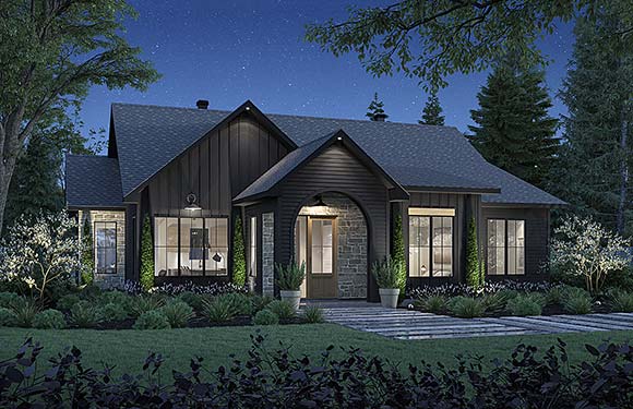Cottage, Craftsman, French Country, Ranch House Plan 81865 with 4 Beds, 2 Baths Elevation