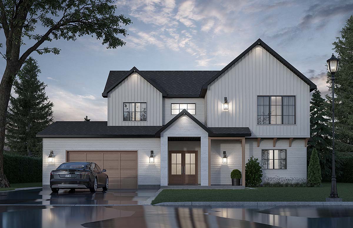 Country, Craftsman, Farmhouse, Traditional Plan with 1900 Sq. Ft., 3 Bedrooms, 3 Bathrooms, 2 Car Garage Elevation