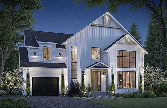 Country, Farmhouse House Plan 81869 with 5 Beds, 3 Baths, 1 Car Garage Elevation