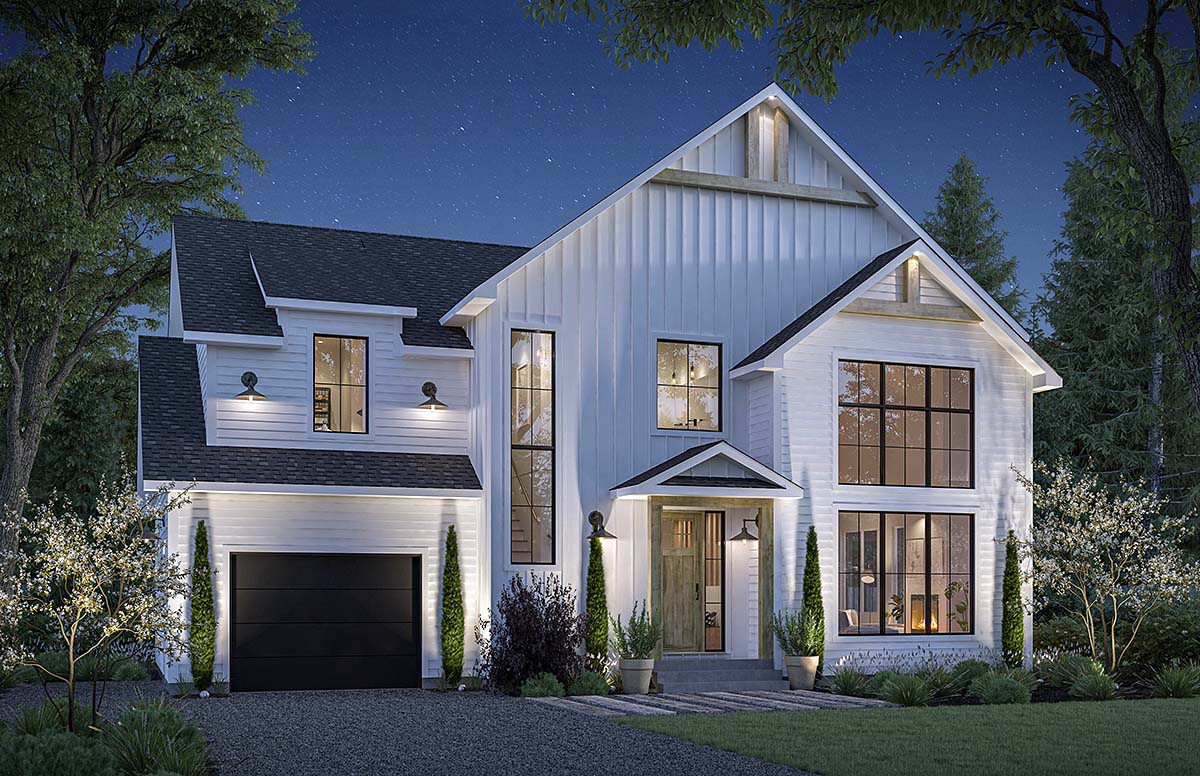 Country, Farmhouse Plan with 2775 Sq. Ft., 5 Bedrooms, 3 Bathrooms, 1 Car Garage Elevation