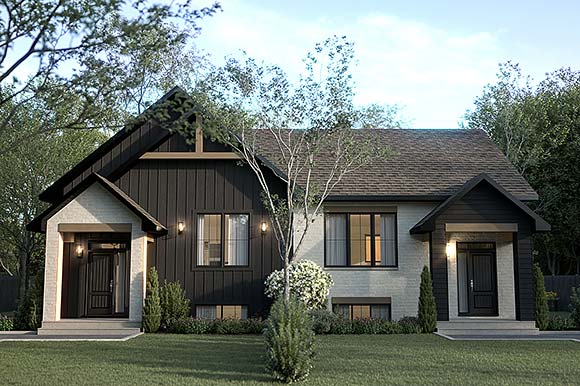 Cabin, Contemporary, Cottage, Country, Craftsman Multi-Family Plan 81878 with 6 Beds, 4 Baths Elevation