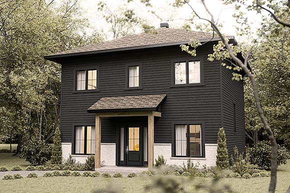 Contemporary, Craftsman, New American, Prairie House Plan 81887 with 3 Beds, 2 Baths Elevation