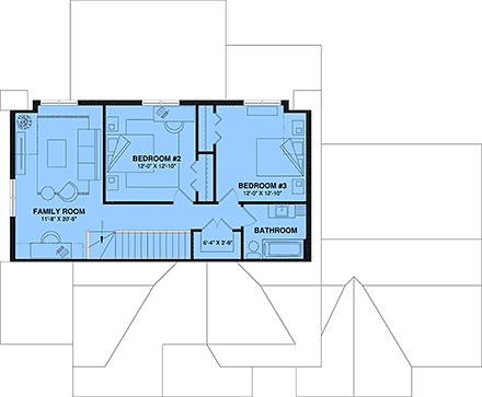 Contemporary, Country, Farmhouse, New American House Plan 81890 with 4 Beds, 4 Baths Second Level Plan