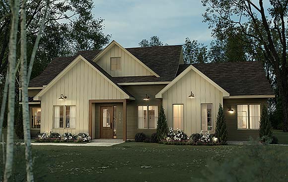 Contemporary, Country, Farmhouse, New American House Plan 81890 with 4 Beds, 4 Baths Elevation