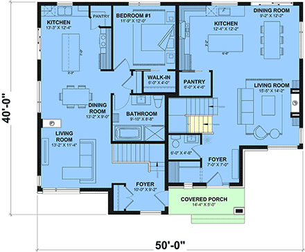 Contemporary, Craftsman, European, Mediterranean House Plan 81891 with 4 Beds, 4 Baths First Level Plan