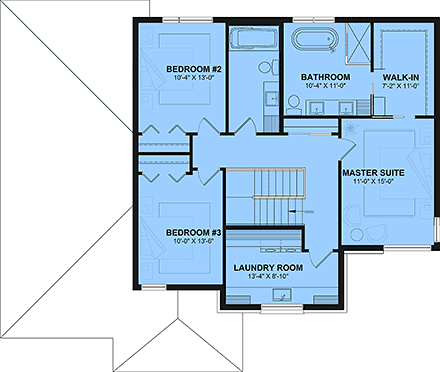 Contemporary, Craftsman, European, Mediterranean House Plan 81891 with 4 Beds, 4 Baths Second Level Plan