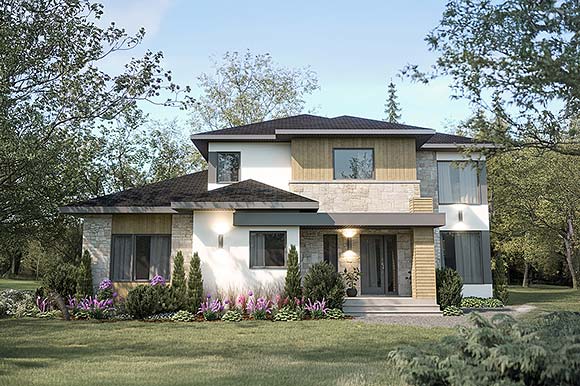 Contemporary, Craftsman, European, Mediterranean House Plan 81891 with 4 Beds, 4 Baths Elevation