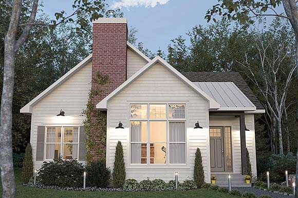 Country, European, New American, Traditional House Plan 81894 with 1 Beds, 1 Baths Elevation