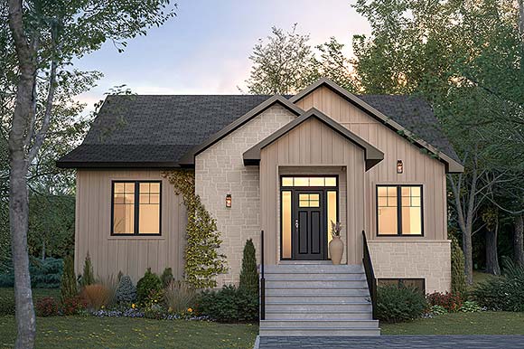 Contemporary, Craftsman, Farmhouse House Plan 81895 with 2 Beds, 1 Baths Elevation