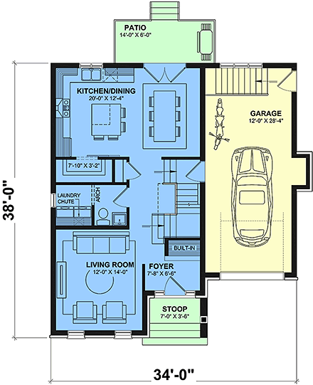 Country, French Country, New American, Traditional House Plan 81897 with 3 Beds, 3 Baths, 1 Car Garage First Level Plan
