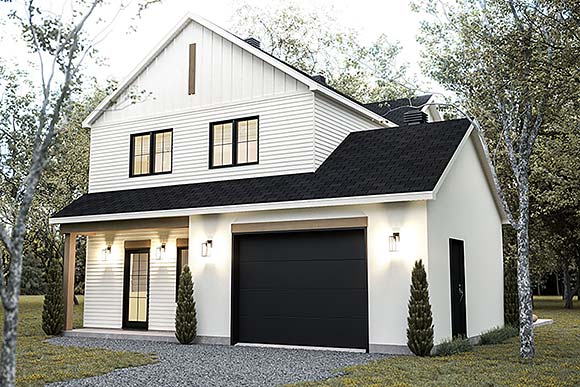 Contemporary, Country, Craftsman, Farmhouse House Plan 81898 with 3 Beds, 2 Baths, 1 Car Garage Elevation