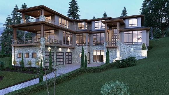 Contemporary, Modern House Plan 81902 with 5 Beds, 6 Baths, 3 Car Garage Elevation