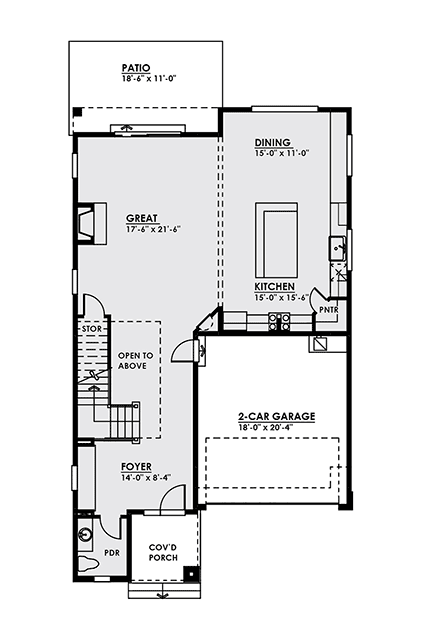 Modern House Plan 81904 with 4 Beds, 3 Baths, 2 Car Garage First Level Plan
