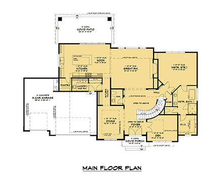 Contemporary, Modern House Plan 81905 with 5 Beds, 4 Baths, 3 Car Garage First Level Plan