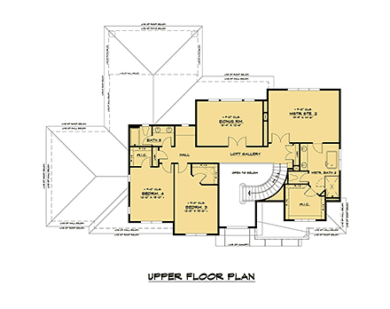 Contemporary, Modern House Plan 81905 with 5 Beds, 4 Baths, 3 Car Garage Second Level Plan