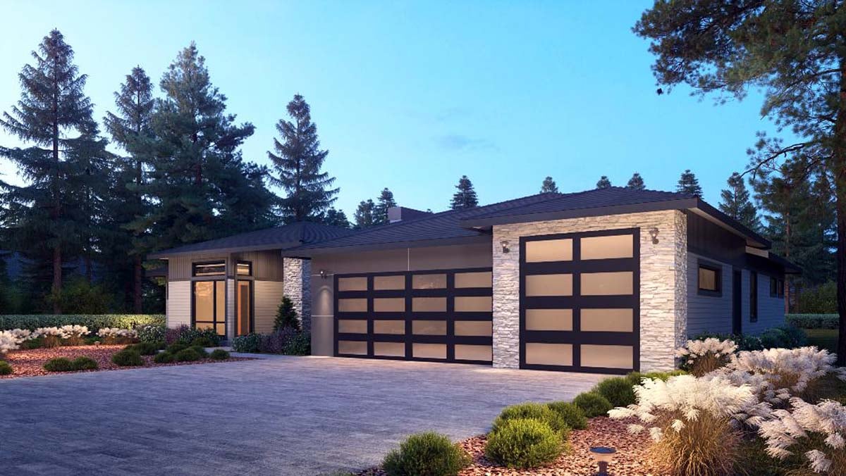 Contemporary, Modern Plan with 3810 Sq. Ft., 4 Bedrooms, 4 Bathrooms, 3 Car Garage Picture 2